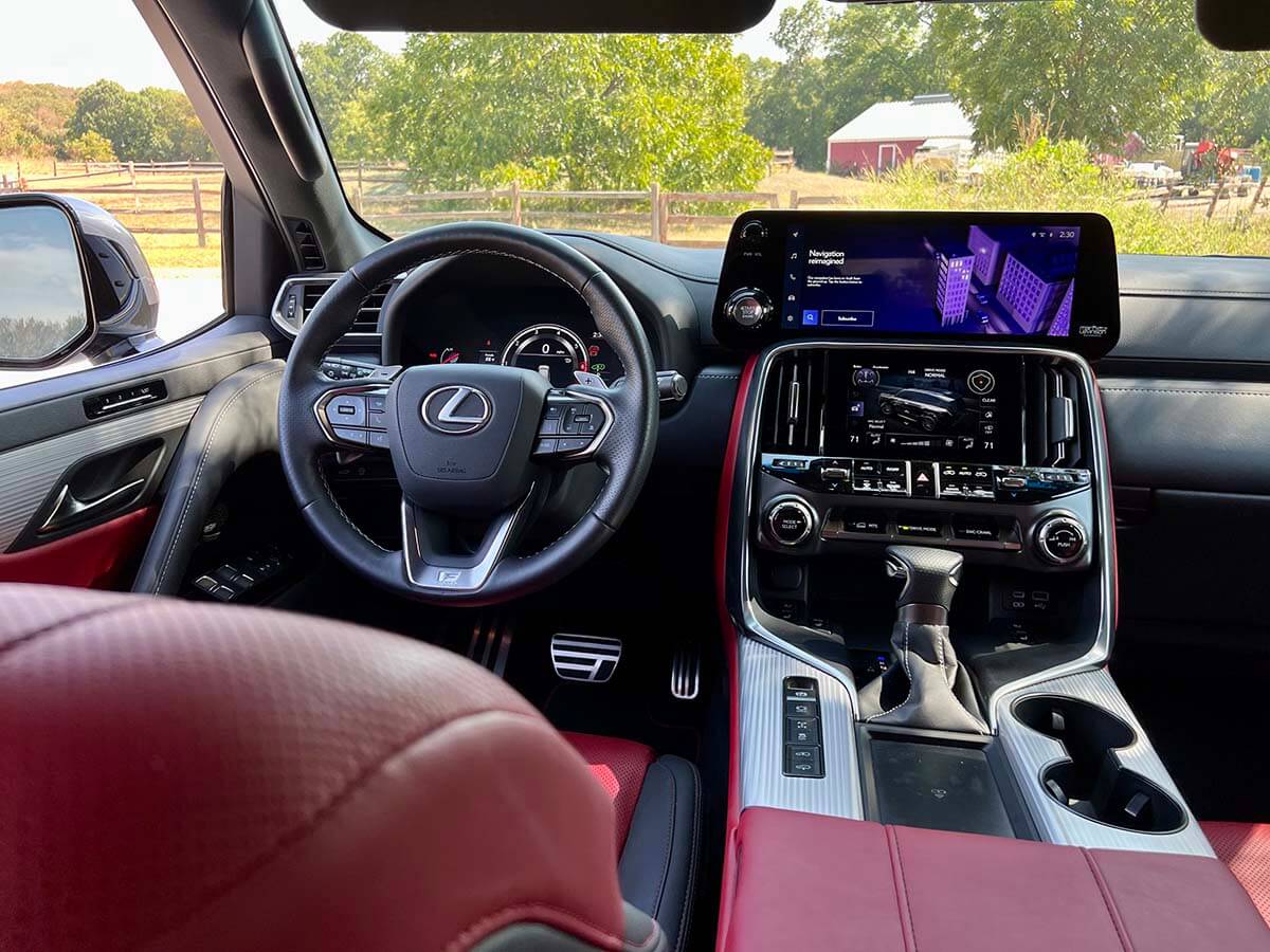 2022 Lexus LX 600 F Sport Steering Wheel and Console