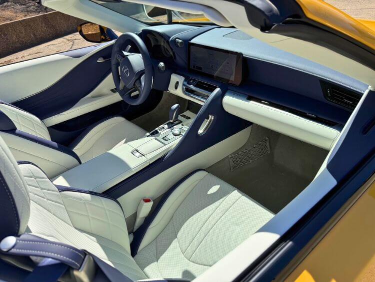 Lexus LC500 Bespoke Convertible interior offers modern luxurious design with premium finishes